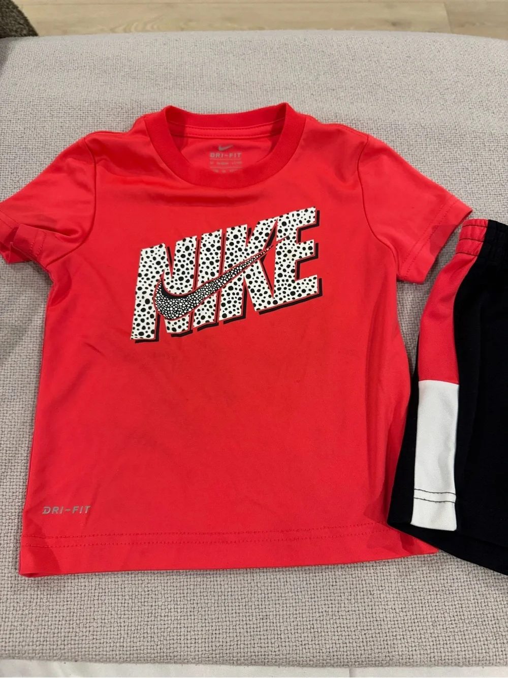 Nike Red Dri-FIT Kids Short Sleeve Tee